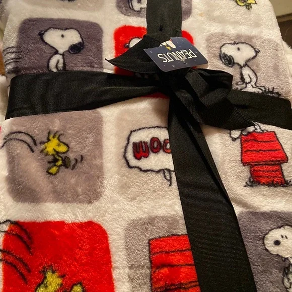 Comic Style Peanuts Snoopy Woodstock Blanket Throw NWT - Picture 1 of 4